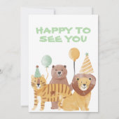 かわいい野生動物の誕生日 サンキューカード (裏面)