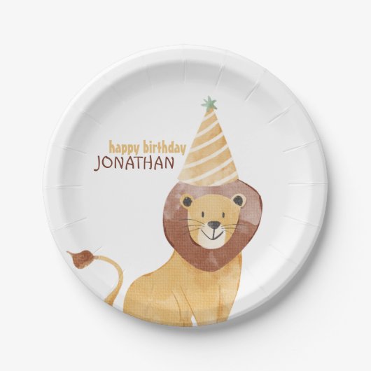かわいい野生動物の誕生日 ペーパープレート (正面)