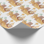 かわいい野生動物の誕生日 ラッピングペーパー (角)