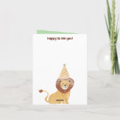 かわいい野生動物の誕生日 招待状 (裏面)