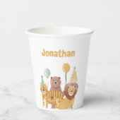 かわいい野生動物の誕生日 紙コップ (正面)