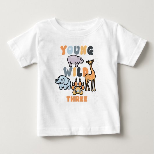 かわいい野生動物よちよち ベビーTシャツ (正面)