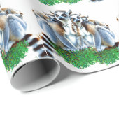 かわいい野生動物キツネザル動物 ラッピングペーパー (ロールコーナー)