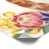 かわいい野生動物キリン虎ガールズ誕生日 ポスター (角)