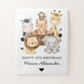 かわいい野生動物ジャングルサファリ誕生日ギフト ジグソーパズル (縦)