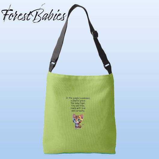 かわいい野生動物タイガーキッズサファリ漫画グラフィック クロスボディバッグ