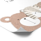 かわいい野生動物ベビー誕生統計子供部屋プリント ポスター (角)