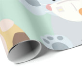 かわいい野生動物仮面をかぶったラッピング紙 ラッピングペーパー (ロールコーナー)