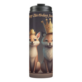 かわいい野生動物衣服王冠 タンブラー