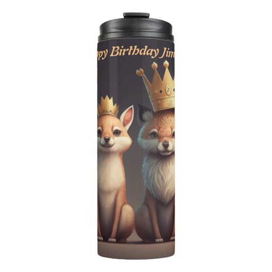 かわいい野生動物衣服王冠 タンブラー (正面)