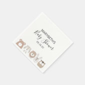 かわいい野生動物赤ちゃんシャワーナプキン スタンダードカクテルナプキン (角)