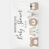 かわいい野生動物赤ちゃんシャワーバナー 横断幕 (縦)