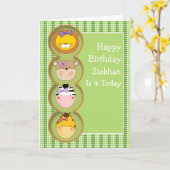 かわいい野生動物 カード (黄色い花)