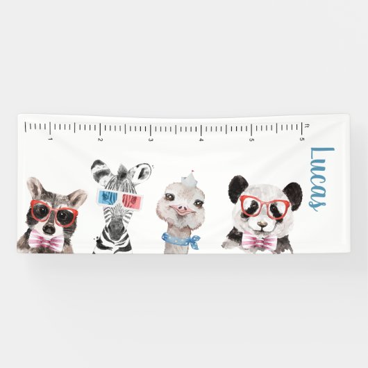 かわいい野生動物 | ビニール成長グラフバナー 横断幕 (横)