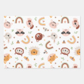 かわいい野生動物 ラッピングペーパーシート (正面2)