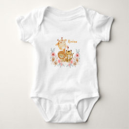 かわいい野生動物Tシャツ ベビーボディスーツ