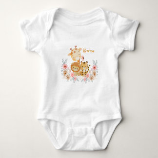 かわいい野生動物Tシャツ ベビーボディスーツ