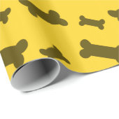 かわいい野良犬はパターンの骨を抜きます ラッピングペーパー (ロールコーナー)