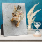 かわいい野良猫の子猫 フォトプラーク (側面)