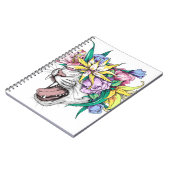 かわいい野良猫の頭がフローラリース。ベア ノートブック (左側)