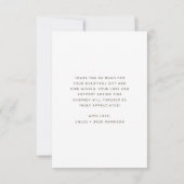 かわいい野花とハチ写真ベビーシャワー サンキューカード (裏面)