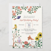 かわいい野花と鳥茶パーティー2回目 招待状 (正面)