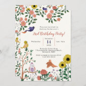 かわいい野花と鳥茶パーティー2回目 招待状 (正面/裏面)