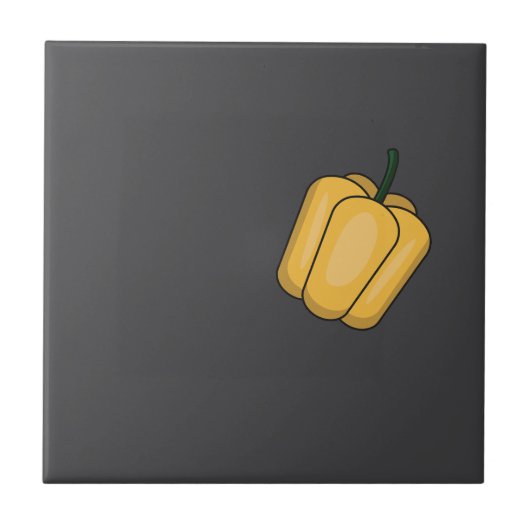 かわいい野菜のコショウのグレーパターン タイル (正面)