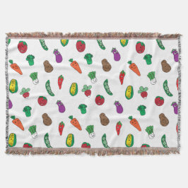 かわいい野菜のフードパターン スローブランケット