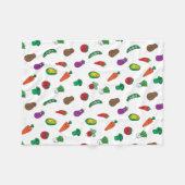 かわいい野菜のフードパターン フリースブランケット (正面(横))