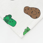 かわいい野菜のフードパターン フリースブランケット (角)