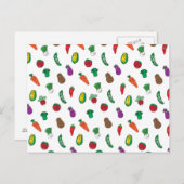 かわいい野菜のフードパターン ポストカード (正面/裏面)