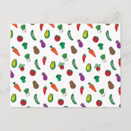 かわいい野菜のフードパターン ポストカード