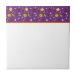 かわいい野菜の紫色のパターン タイル