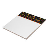 かわいい野菜の黒いパターン タイル (側面)