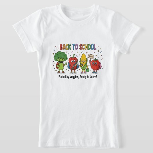 かわいい野菜キャラの楽しい学校生活 Tシャツ (レイダウン)