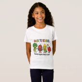 かわいい野菜キャラの楽しい学校生活 Tシャツ (正面フル)