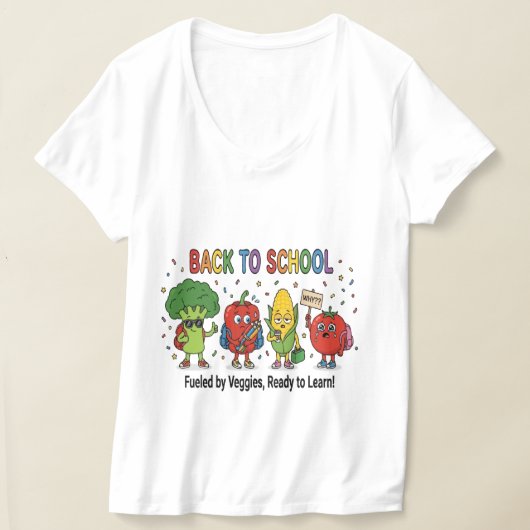 かわいい野菜キャラの楽しい学校生活 Tシャツ (レイダウン)