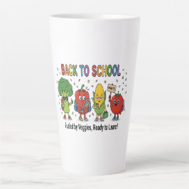かわいい野菜キャラクターの楽しい学校 カフェラテマグ