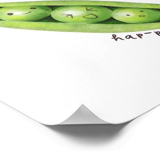 かわいい野菜グリーンスイートピーズプン ポスター (角)