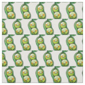 かわいい野菜ポッドの2個のエンドウ豆 ファブリック (見本)