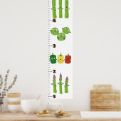 かわいい野菜マンガイラストレーション成長図 ポスター (キッチン)