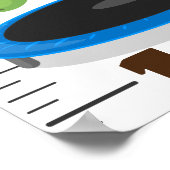 かわいい野菜マンガイラストレーション成長図 ポスター (角)