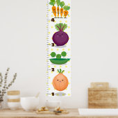 かわいい野菜マンガイラストレーション成長図 ポスター (キッチン)