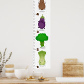 かわいい野菜マンガイラストレーション成長図 ポスター (キッチン)