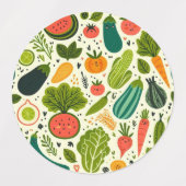 かわいい野菜 ラベル (デザイン2)