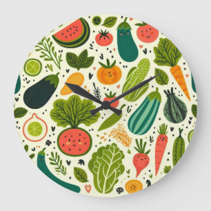 かわいい野菜 ラージ壁時計
