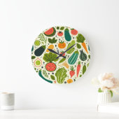 かわいい野菜 ラージ壁時計 (ホーム)