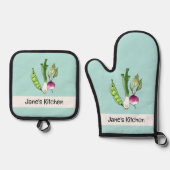 かわいい野菜 鍋つかみ&鍋敷きセット (正面)