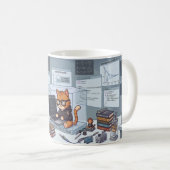 かわいい量子実験室の猫マグカップ コーヒーマグカップ (正面右)